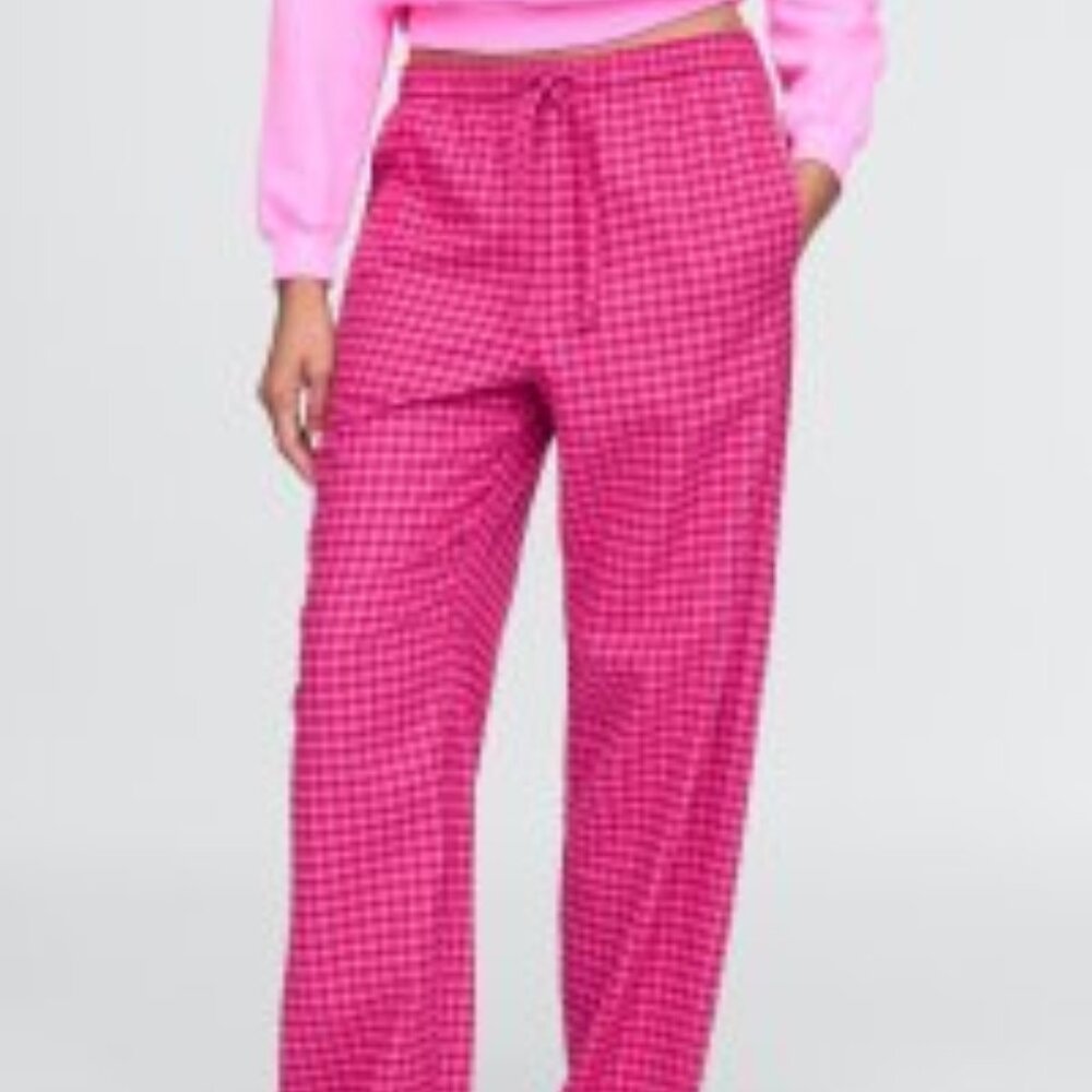 NWT Gap Softest Flannel Pants - Pink Gingham L